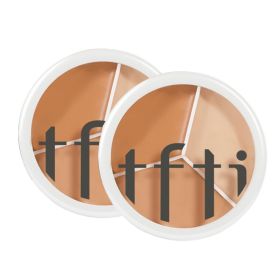 TFTI Three Colors Concealer Concealer Plate Cover Facial Spots Acne Marks Smear-proof Makeup Foundation Cream Dark Circles Dry Oily Skin (Option: Three Colors Concealer-2PCS)