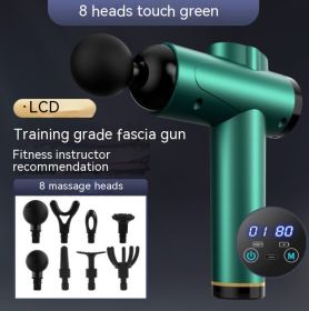 Massage Gun Instrument Muscle Relaxation Massage (Option: Dark Green-6 Gear Button Style 8 Heads)